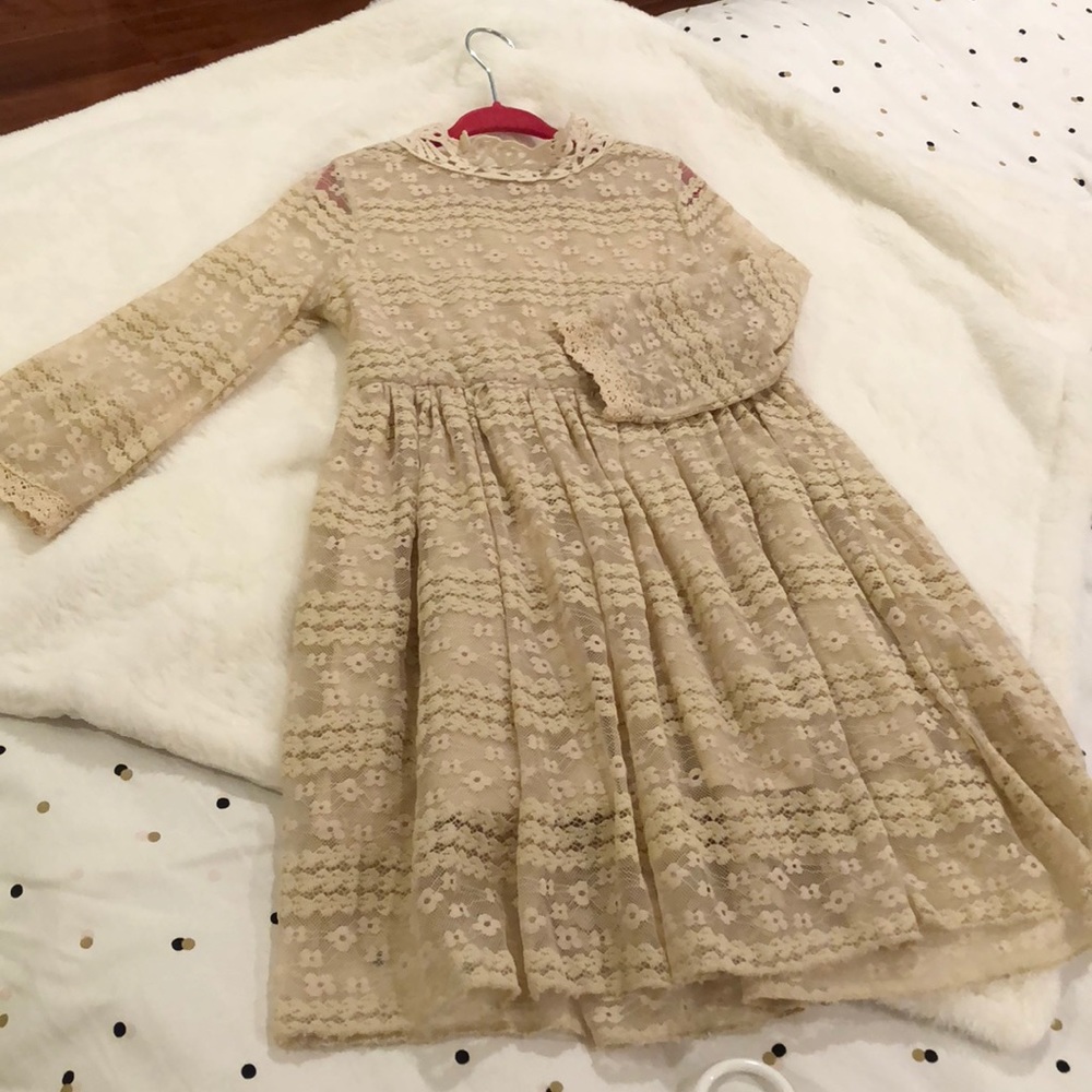 Beige lace dress
